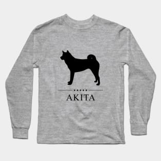 Akita Black Silhouette Long Sleeve T-Shirt